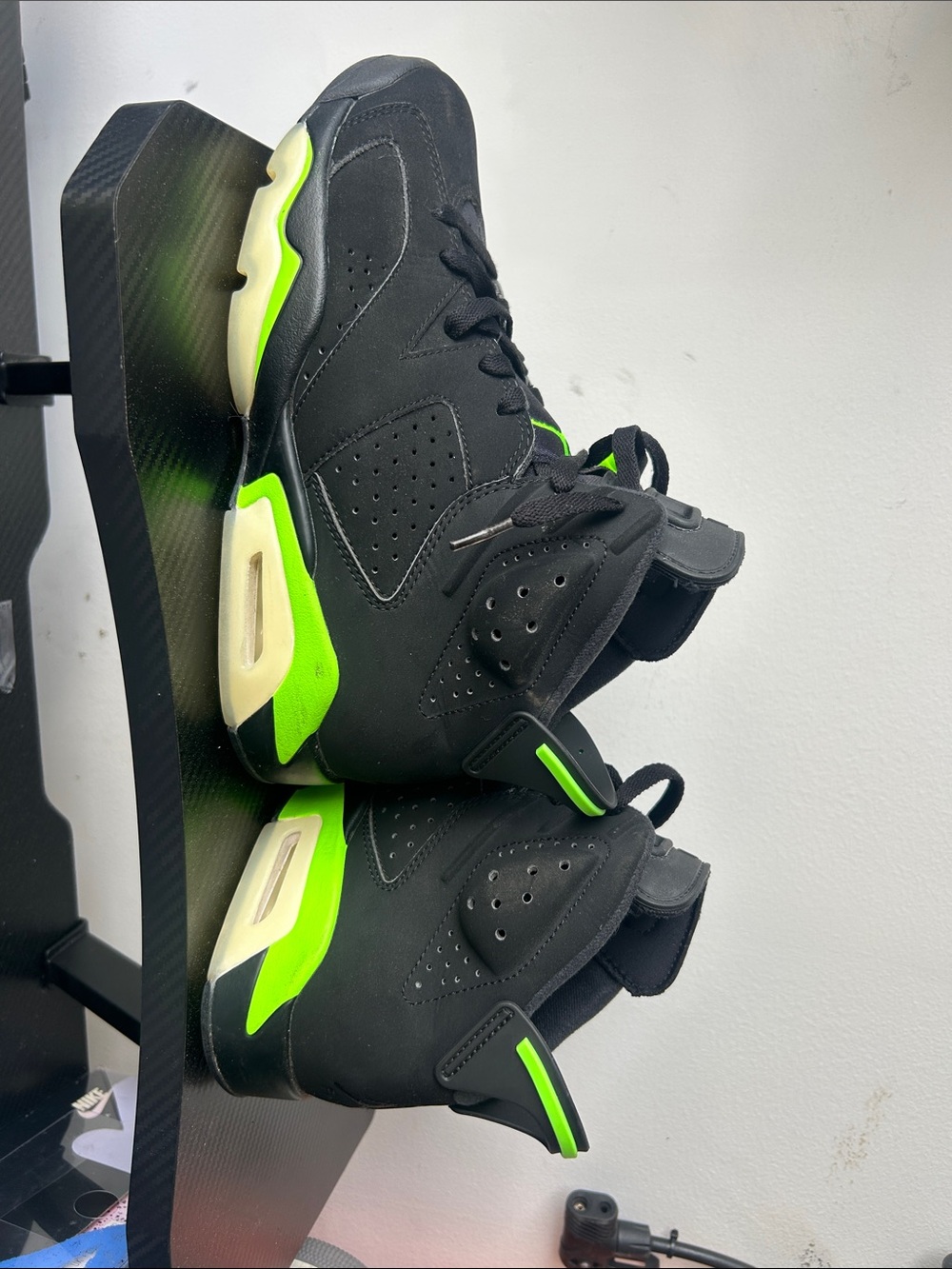 Jordan Men’s Black and Neon Green Athletic Shoes